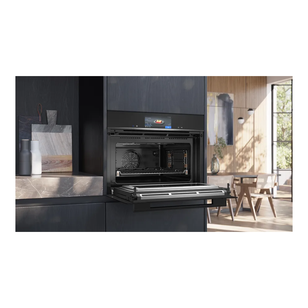 "Le four compact combiné de Siemens s'adapte à 60x45 cm pour une intégration parfaite" CM778GNB1B