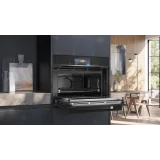 "Le four compact combiné de Siemens s'adapte à 60x45 cm pour une intégration parfaite" CM778GNB1B