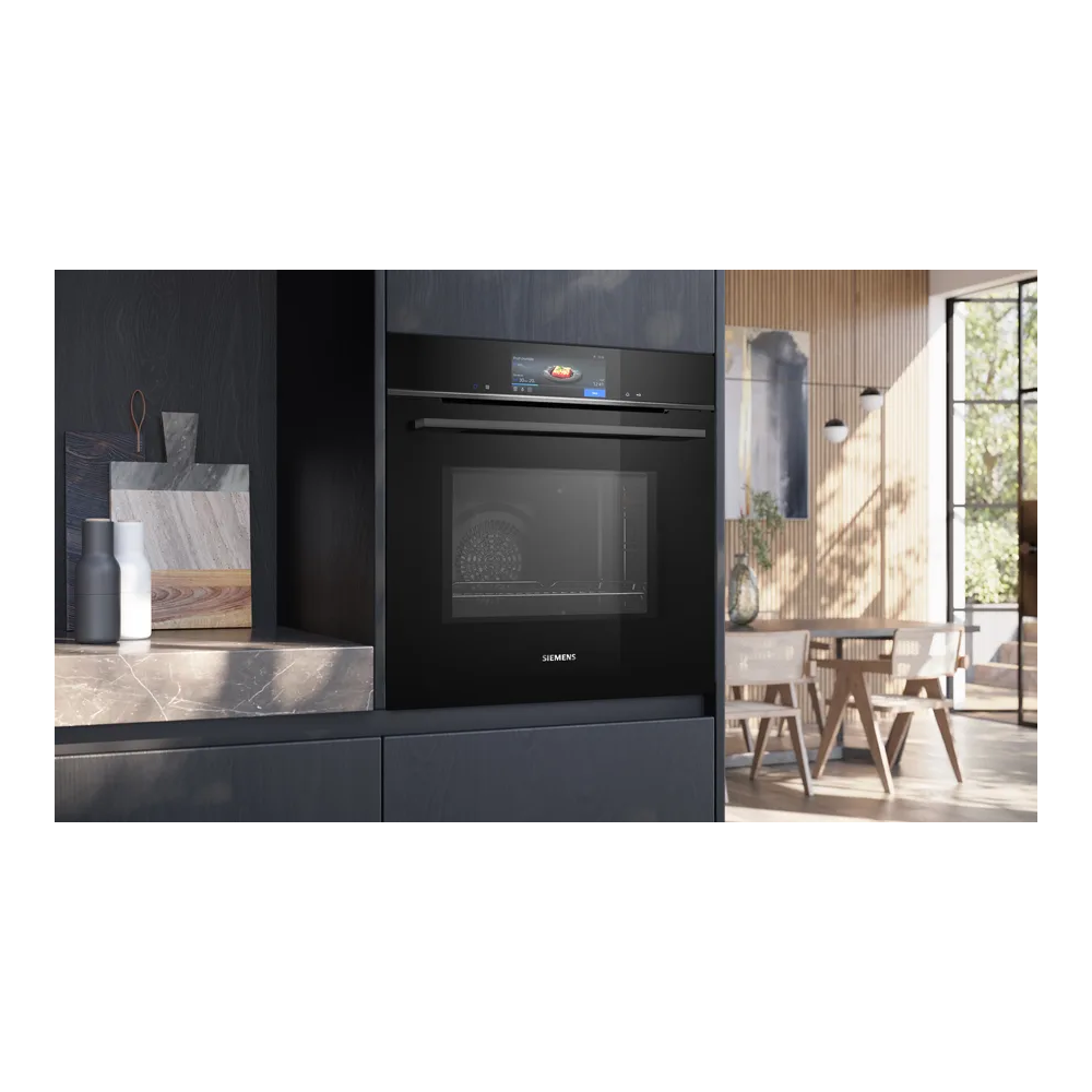 Efficienza e Stile con Siemens HM778GMB1 Forno Combinato da Incasso Nero 60 x 60 cm