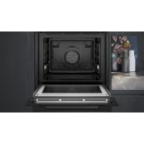 Efficacité et style avec le four combiné encastrable noir Siemens HM778GMB1 60 x 60 cm