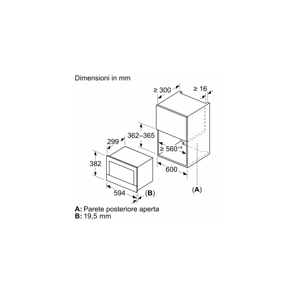 BF722L1B1 Forno Microonde da incasso 38 cm 900 W