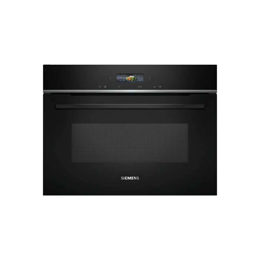Entdecken Sie die integrierte Mikrowelle CE732GXB1 iQ700 60x45 cm Schwarz von Siemens: die perfekte Lösung für eine moderne und