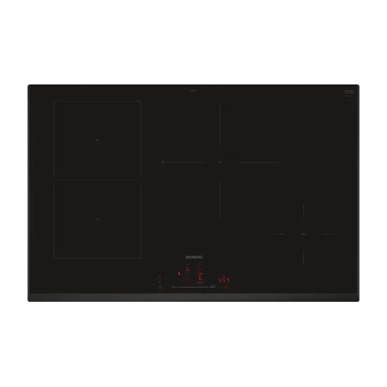 Maximum efficiency with induction hob Siemens ED851HSB1E 80 cm: black style without profiles.