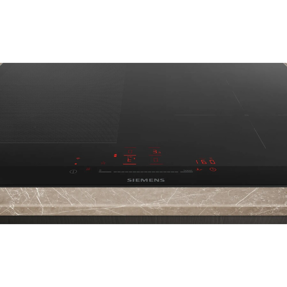 Perfekte Küche mit Siemens iQ500 60 cm schwarzem Induktionskochfeld