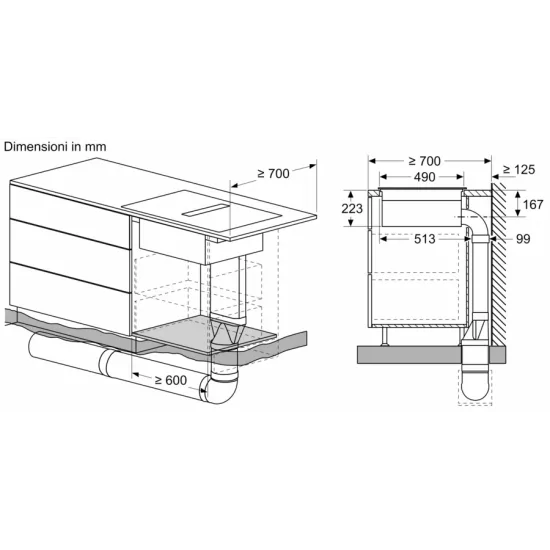 Combinación perfecta de elegancia y funcionalidad: el plano de inducción con ventilación integrada de 70 cm firmado Siemens.