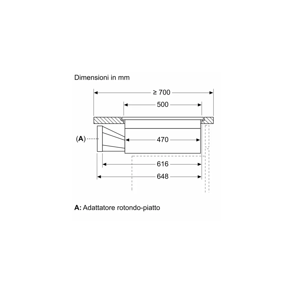 Perfekte Kombination aus Eleganz und Funktionalität: die Induktionsebene mit integrierter Belüftung von 70 cm signiert Siemens.