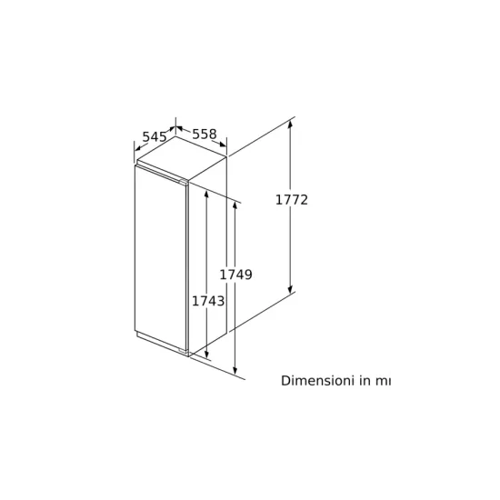 Massima capacità e precisione: Congelatore da incasso Siemens GI81NVEE0 177.2 x 55.8 cm con cerniera piatta
