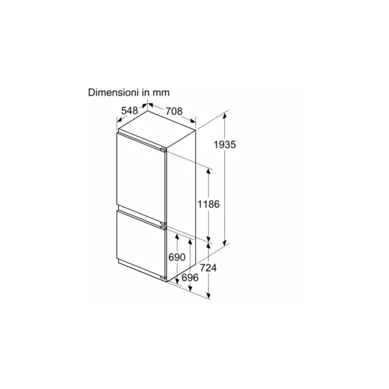 Efficienza e stile: il frigorifero combinato da incasso Siemens KI96NSDD0 193.5 x 70.8 cm cerniera piatta soft.