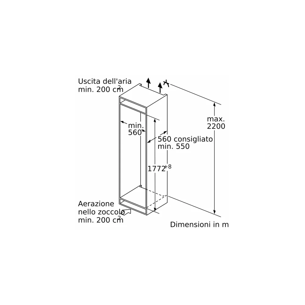 Efficienza e stile con il frigorifero combinato da incasso KI86NSDD0 di Siemens: la scelta perfetta per una cucina moderna.