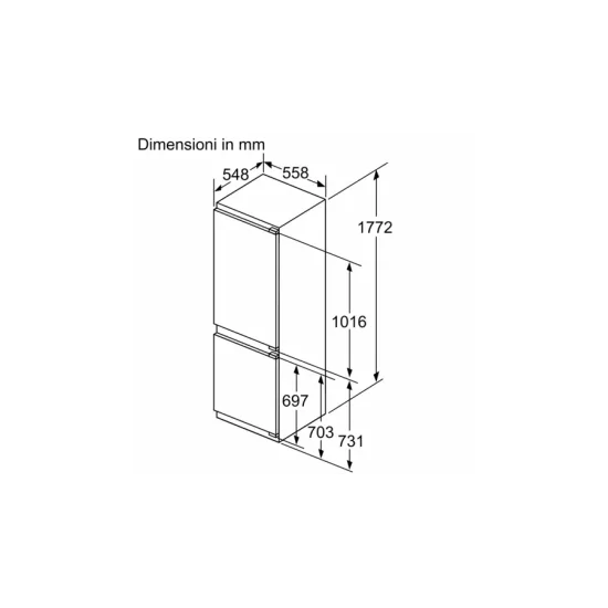 Effizienz und Stil mit dem eingebauten Kombikühlschrank KI86NSDD0 von Siemens: die perfekte Wahl für eine moderne Küche.