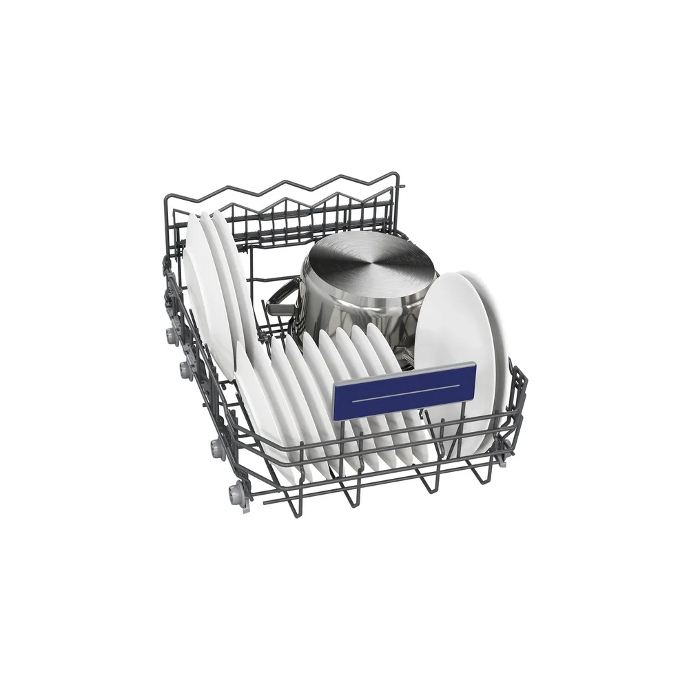 Efficienza e stile unite: scopri la lavastoviglie SR73EX24ME da incasso a scomparsa totale 45 cm varioSliding di Siemens.