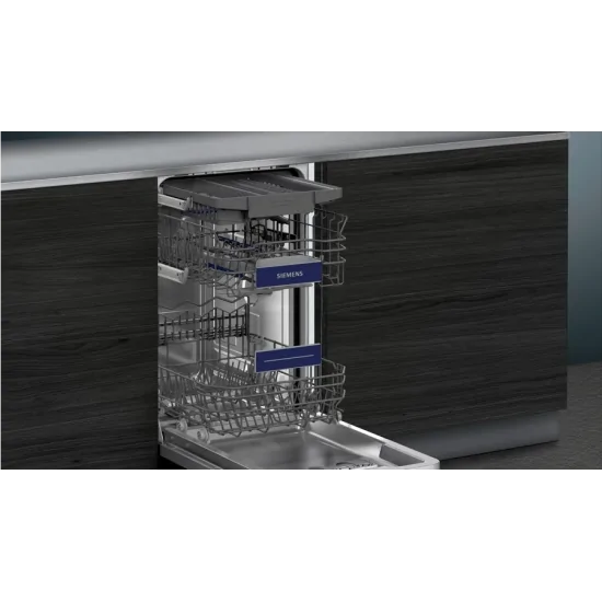 Efficacité et style combinés : découvrez le lave-vaisselle encastrable varioSliding 45 cm entièrement intégré SR73EX24ME de Siem