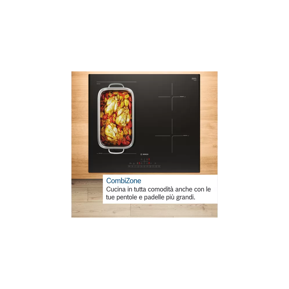Plaque à induction Bosch série 6 PVS83KHC1E - 80 cm - 4 zones de cuisson - vitrocéramique noire