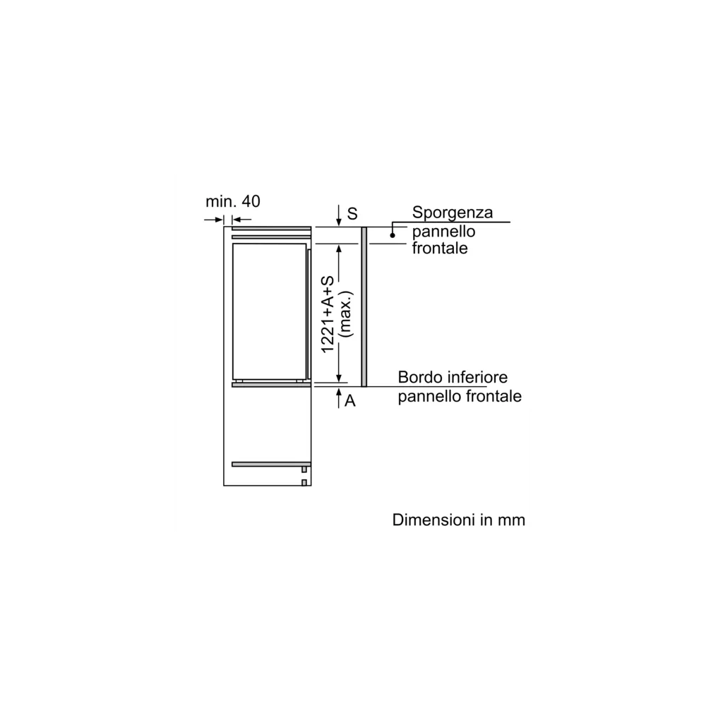 Frigorifero da Incasso a Colonna Bosch Serie 4 KIL42NSE0 - Altezza 122 cm