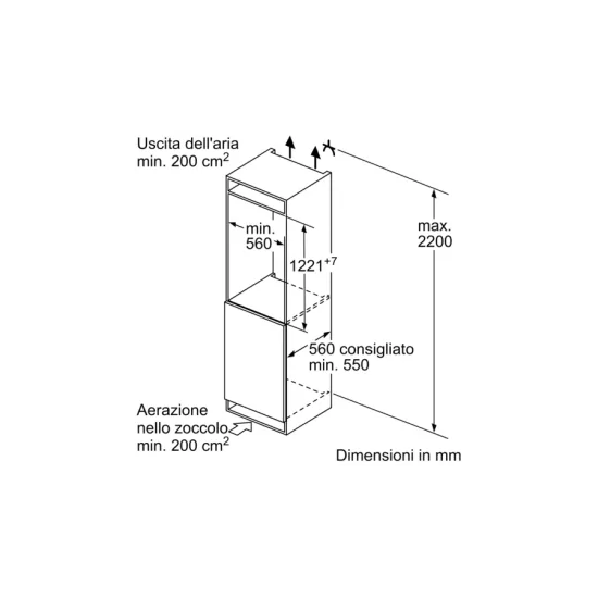 Bosch Serie 4 Einbau-Säulenkühlschrank KIL42NSE0 – 122 cm – kein Frost