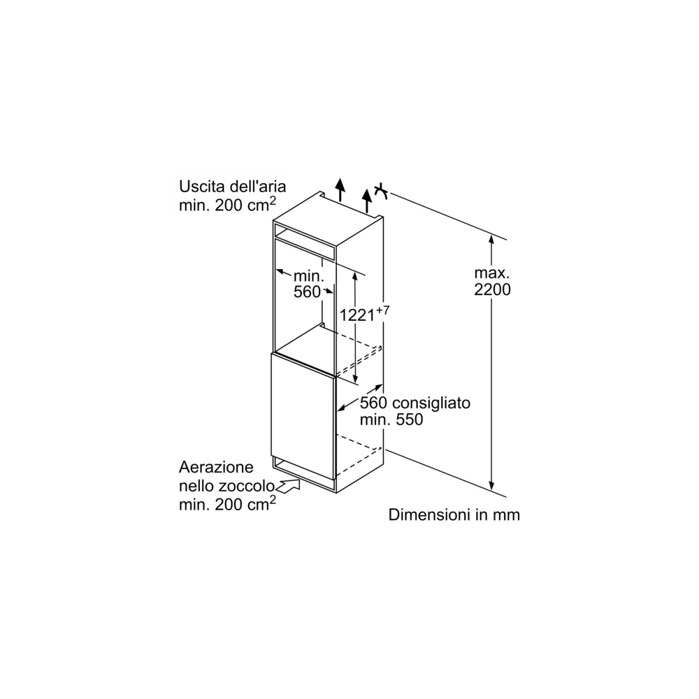 Réfrigérateur colonne encastrable Bosch série 4 KIL42NSE0 - 122 cm - No Frost