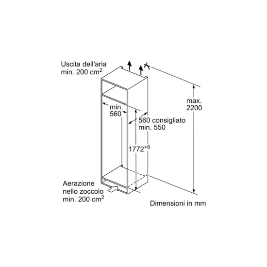 Efficienza ed eleganza: scopri il Frigorifero Monoporta con Celletta da Incasso Bosch Serie 4 KIL82VFE0 per una conservazione ot