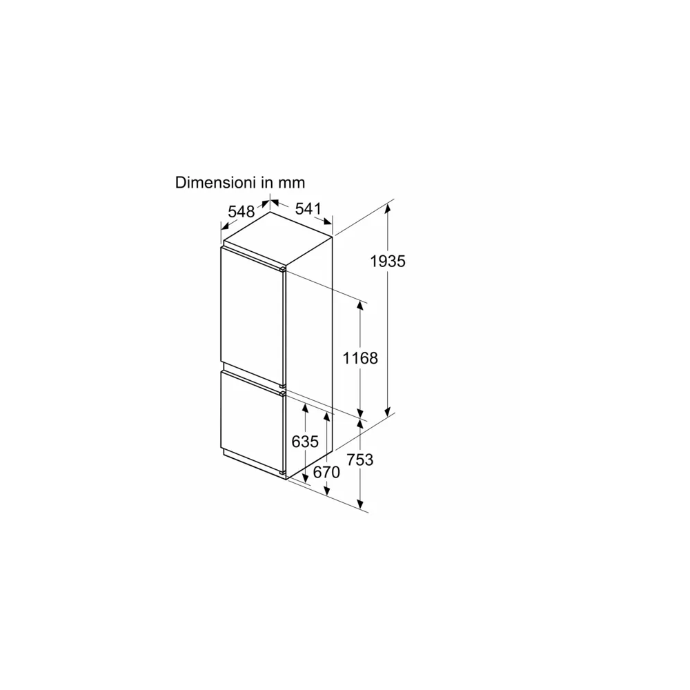 Frigorifero Combinato da Incasso Bosch KBN96NSE0 - 194 cm - 383 litri - Classe E - No Frost
