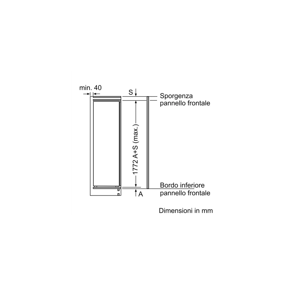 Efficacité et style : découvrez le congélateur vertical encastrable GIN81VEE0 de Bosch, dimensions compactes 177,2 x 55,8 cm et