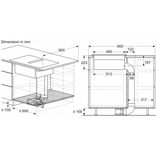 Piano cottura a induzione aspirante Bosch PVS811B16E: cucinare con stile, efficienza e praticità