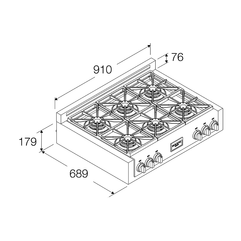 Fulgor Milano presenta el plan de gas Slot FSRT 3606 G X: la opción ideal para una cocina profesional de alto nivel.