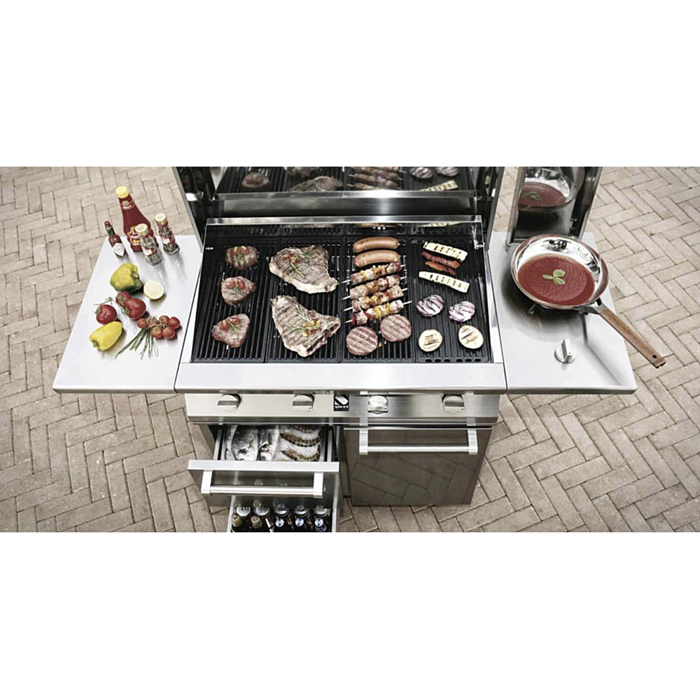 Barbacoa de gas W9C-4 de acero SWING 90 - Parrilla perfecta en el jardín