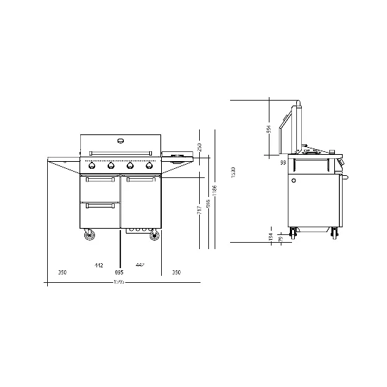 Steel Cucine W9C-4 SWING 90 Gasgrill – Perfektes Grillen im Garten