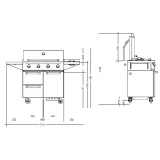 Barbacoa de gas W9C-4 de acero SWING 90 - Parrilla perfecta en el jardín