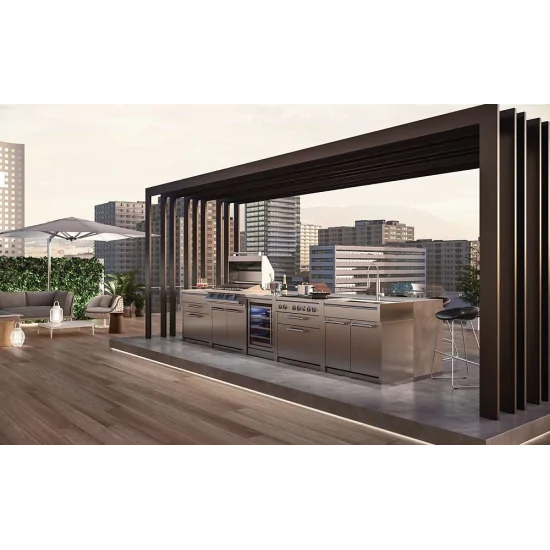 发现Stainless钢铁和钢铁Cucine Anthracite的9C-6W 90厘米覆盖区:经过改良的开放生活