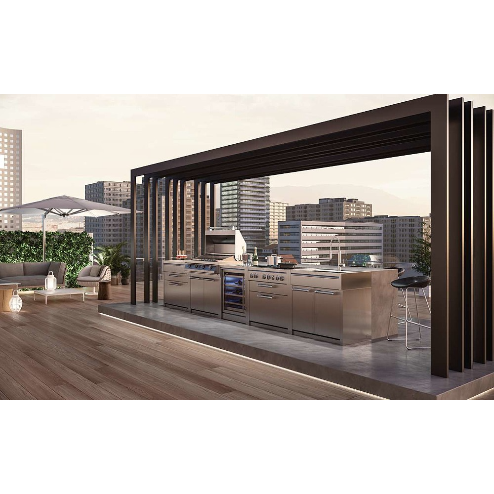 发现Stainless钢铁和钢铁Cucine Anthracite的9C-6W 90厘米覆盖区:经过改良的开放生活