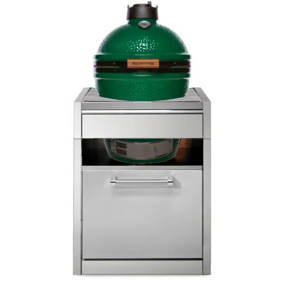 Découvrez le Barbecue G7C-BGE 70 cm Kamado Big Green Egg en inox et anthracite par Steel Cucine - l'élégance du BBQ d'extérieur 