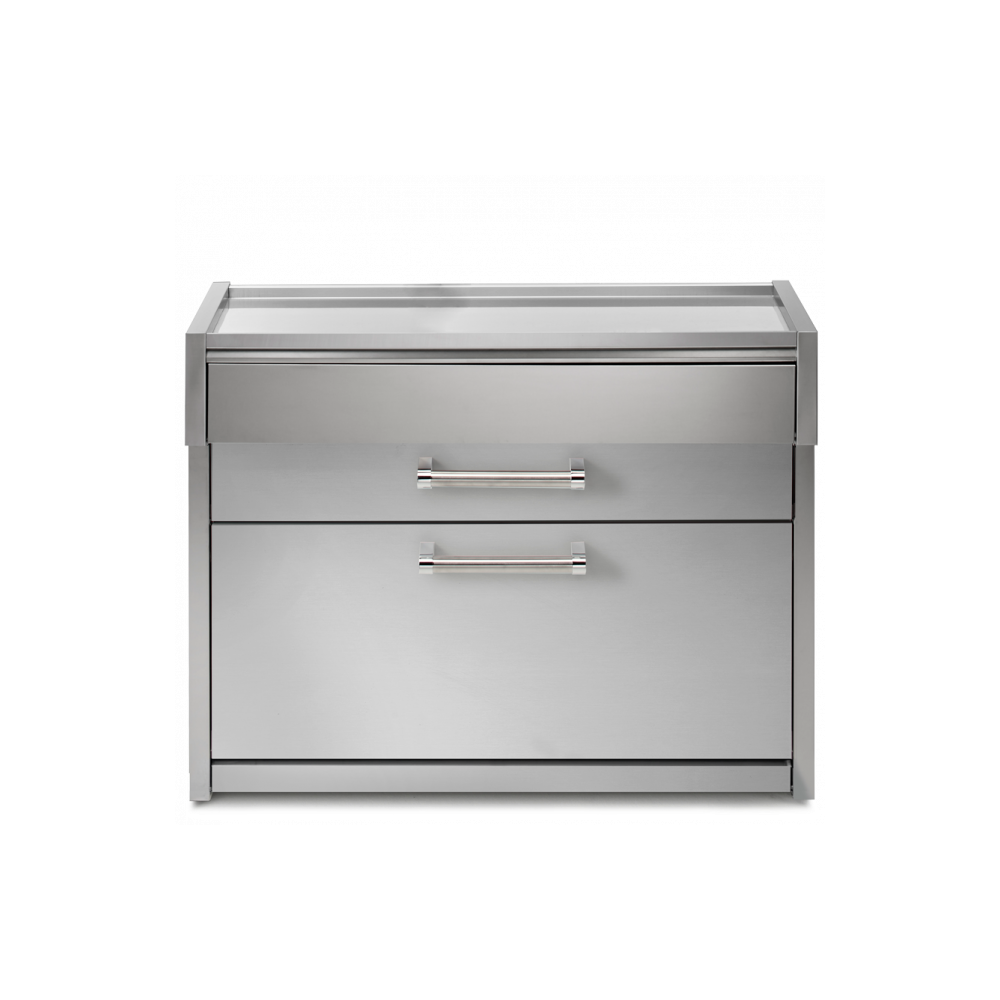 Efficacité et élégance pour votre cuisine extérieure : découvrez la table de travail G12C-P de Steel Cucine, idéale pour les BBQ