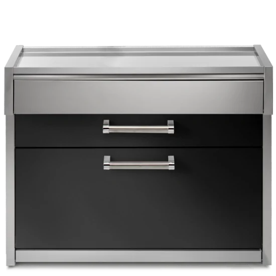 Eficiencia y elegancia para su cocina al aire libre: descubra la mesa de trabajo G12C-P de Steel Cucine, ideal para barbacoa y e
