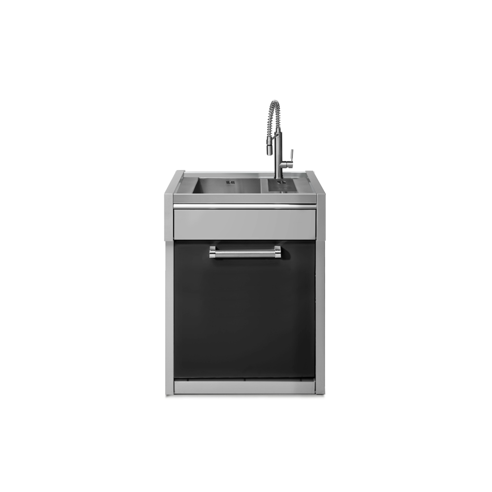 Praticité et résistance : découvrez le module évier 70 cm avec porte et 2 vasques extérieures G7S-L2 de Steel Cucine.