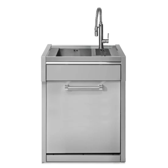 Praticité et résistance : découvrez le module évier 70 cm avec porte et 2 vasques extérieures G7S-L2 de Steel Cucine.