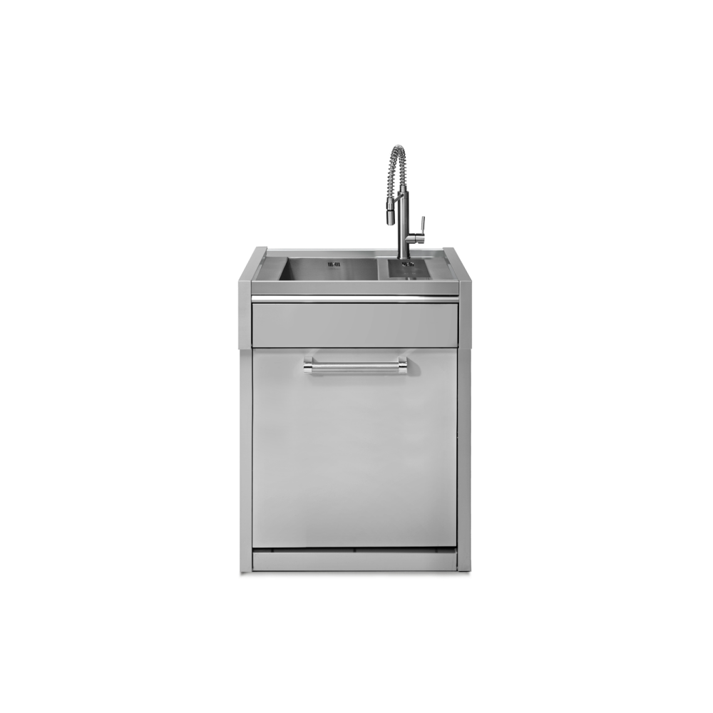 Praktikabilität und Widerstandsfähigkeit: Entdecken Sie das 70-cm-Spülenmodul mit Tür und 2 G7S-L2-Außenbecken von Steel Cucine.