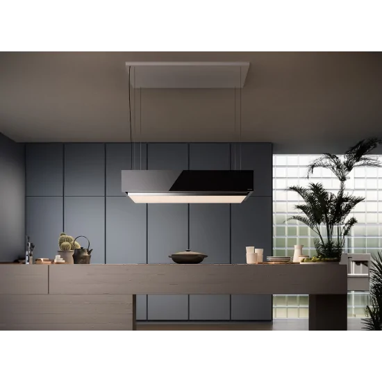 Perfect extraction and elegant design: discover the Levante Circle.Tech Isola 120 cm hood in white, black and graphite by Falmec