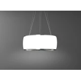 Hotte suspendue Soffio Falmec : design élégant et fonctionnalité supérieure pour votre cuisine en verre blanc satiné 58 cm