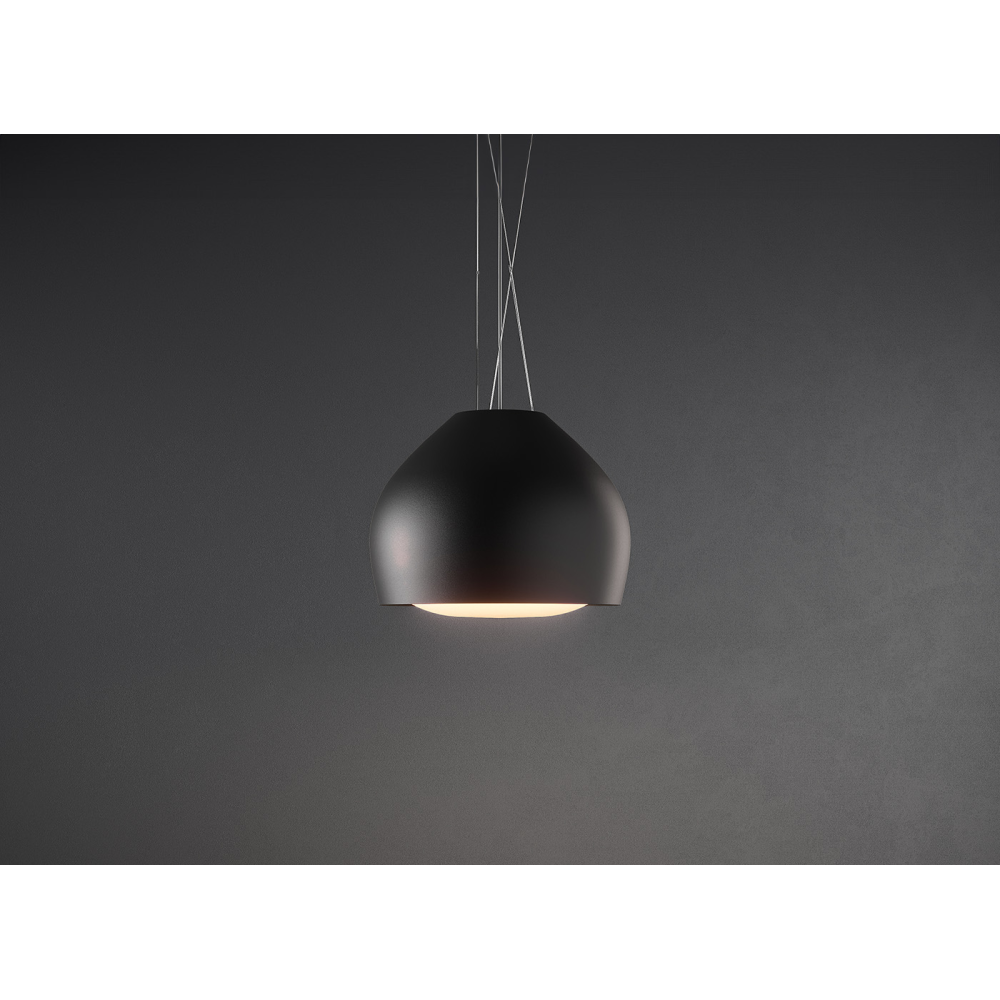 Sophie: the 54 cm ceiling-suspended hood in white, brass, pewter and anthracite - the touch of refinement signed by Falmec