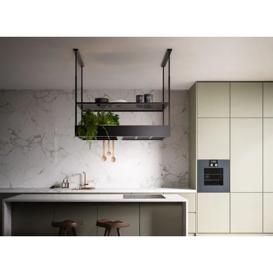 Falmec Cappa Isola Spazio 130 cm Nero Mat | Design elegante e funzionalità avanzate