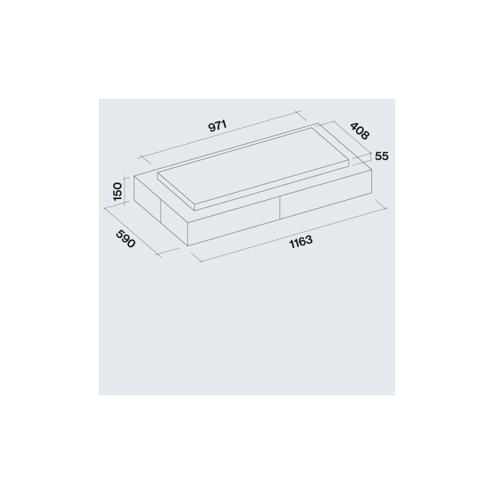 Falmec Vega Inselhaube Decke 115 cm | Minimales Design und maximale Effizienz