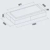 Falmec Cappa Isola Vega Soffitto 115 cm | Design minimal e massima efficienza