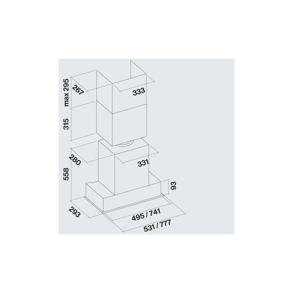 Falmec Gruppo Encastré NRS 50 cm | Hotte encastrable silencieuse et performante