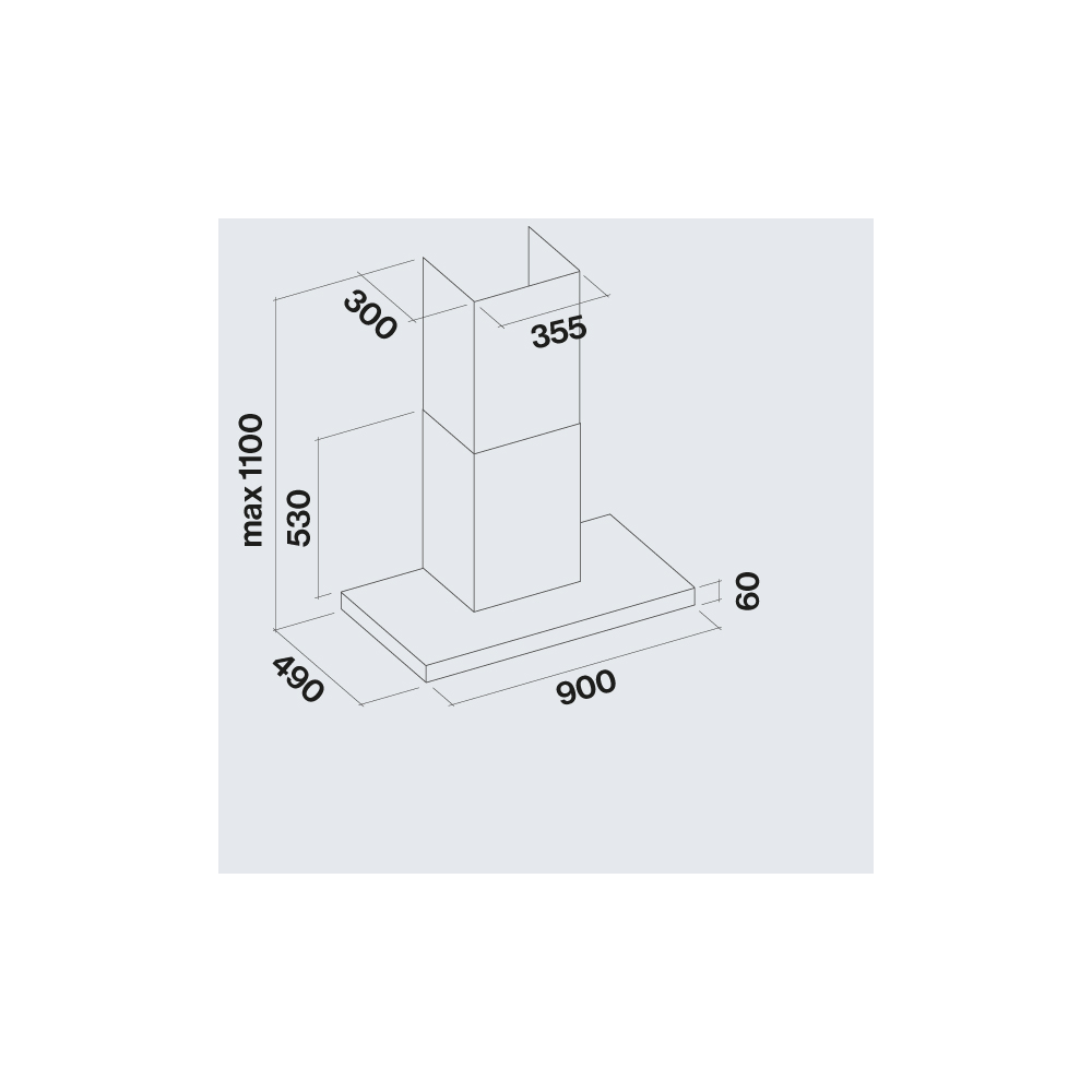 falmec hood wall plane NRS 90 cm