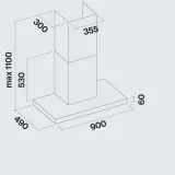 falmec hood wall plane NRS 90 cm