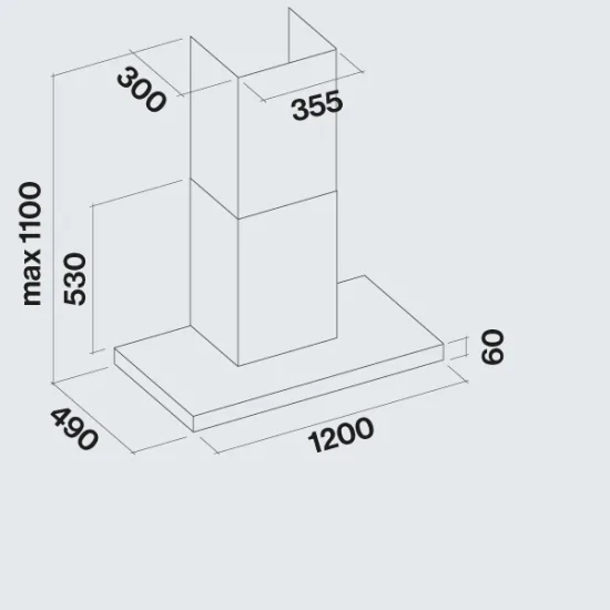 falmec hood wall plane NRS 120 cm