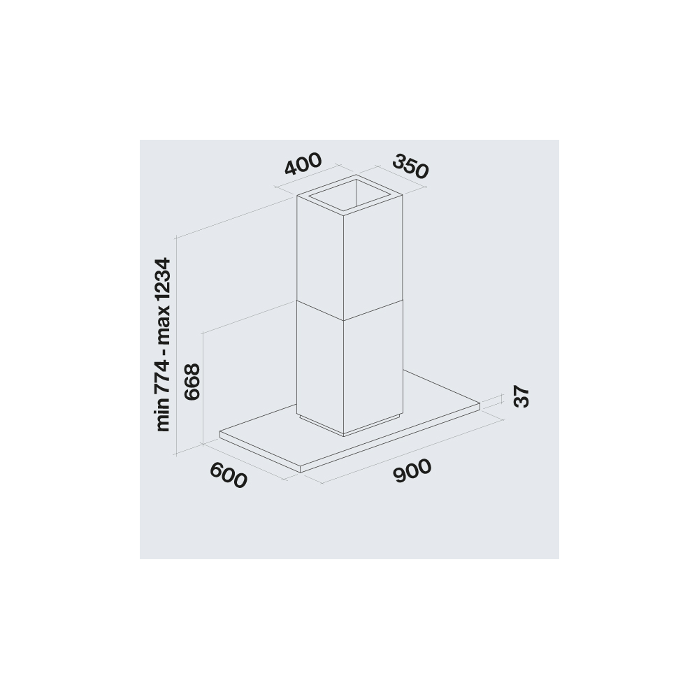 falmec ZENITH NRS wall island 90 cm