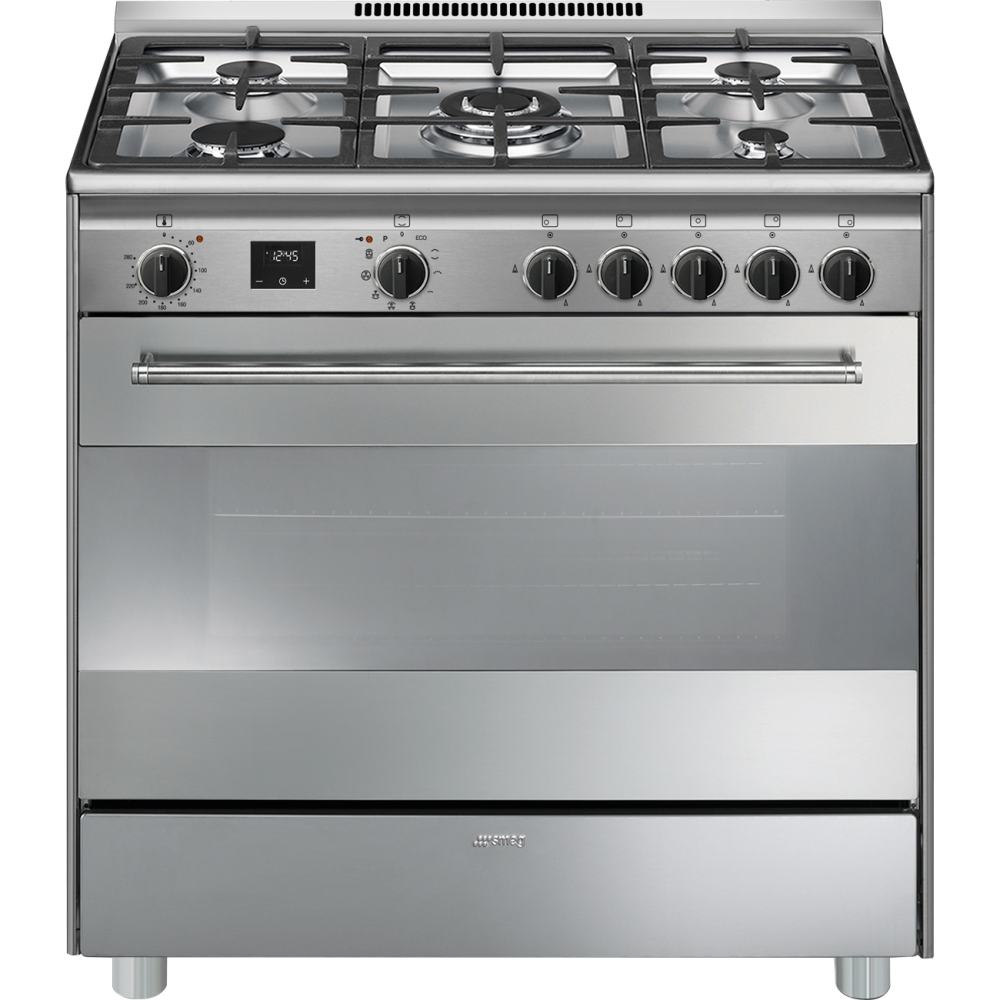 Qualité et style dans votre cuisine : Découvrez la table de cuisson gaz thermoventilée Smeg BG91PX2 en inox 90x60 cm.