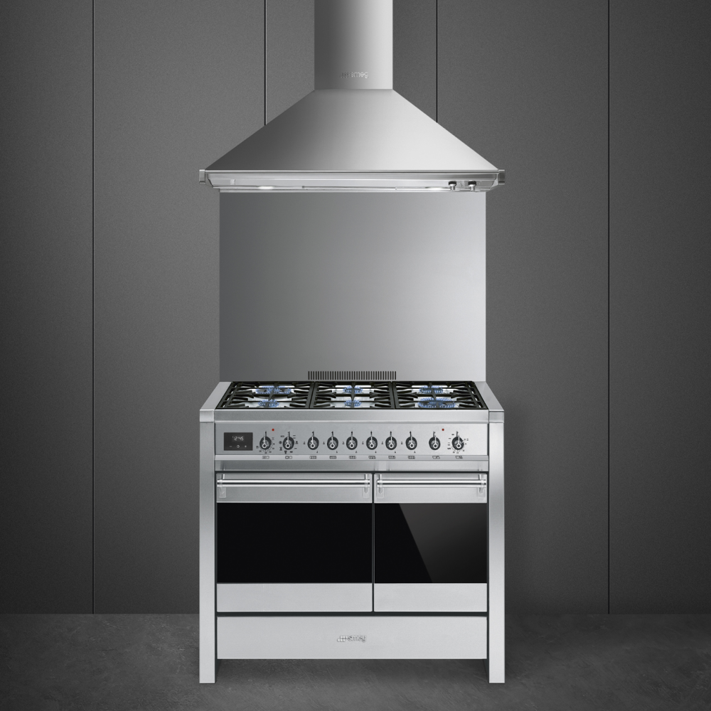 Cucina Smeg 100x60 con piano cottura a gas A2-81 e forno termoventilato: un'eccellente scelta per la tua cucina moderna!