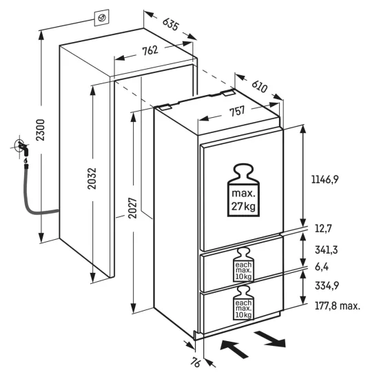 Liebherr EZBNe7870-001 Kombinierter Kühlschrank Gefrierschrank, NoFrost, BioFresh, Ice Maker | Duegstore.com
